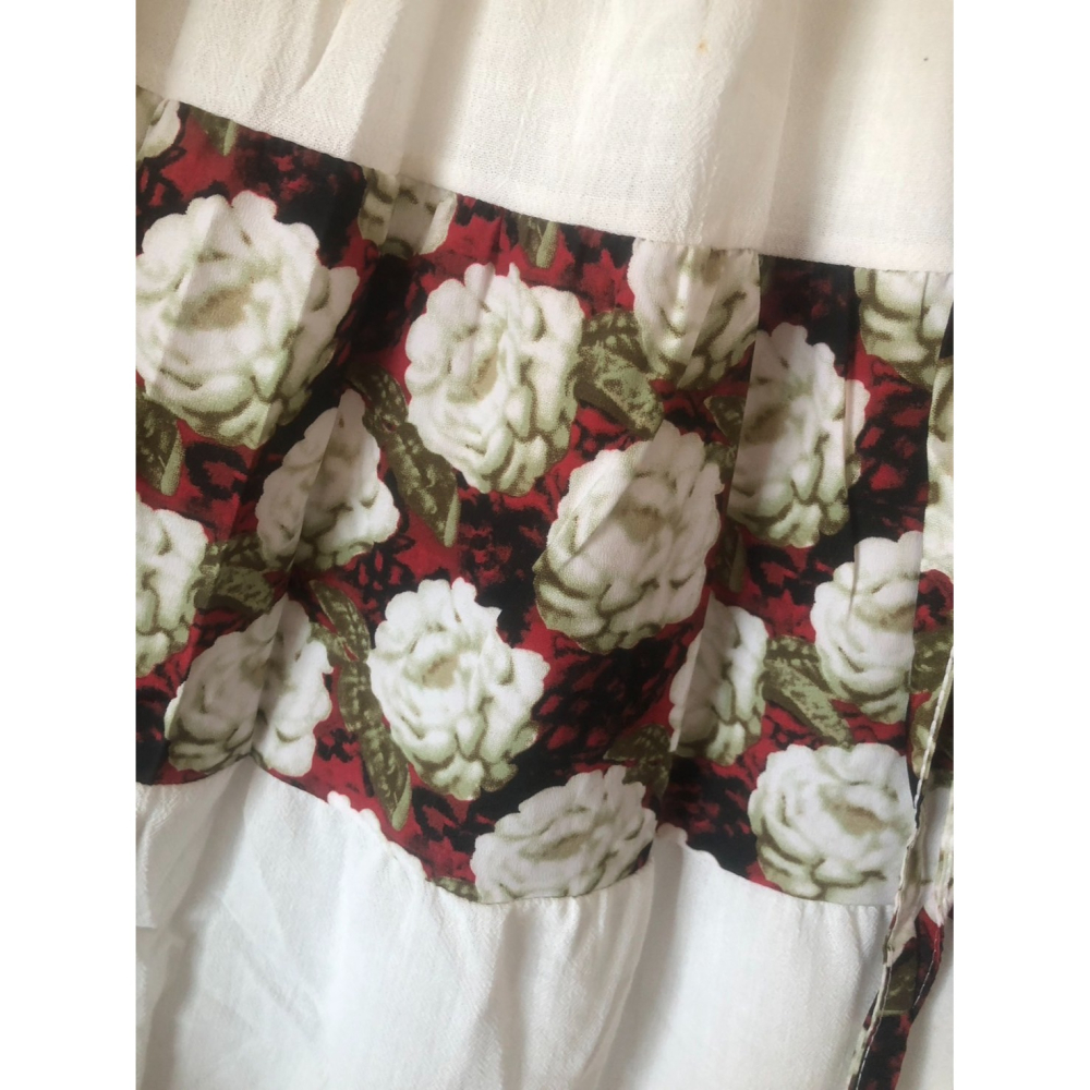 ♛ROSEMAYR♛廠商寄賣-異國風牡丹花卉拼接兩穿裙 瑕疵品-細節圖5