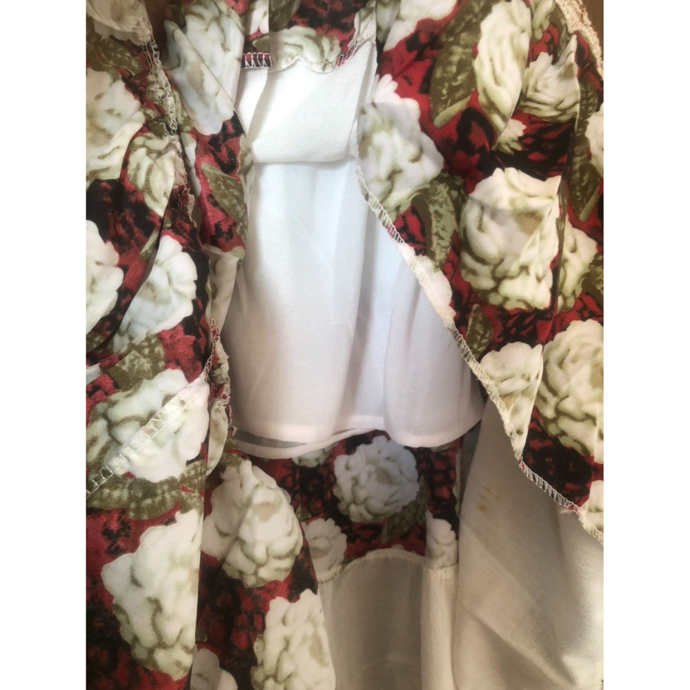 ♛ROSEMAYR♛廠商寄賣-異國風牡丹花卉拼接兩穿裙 瑕疵品-細節圖6