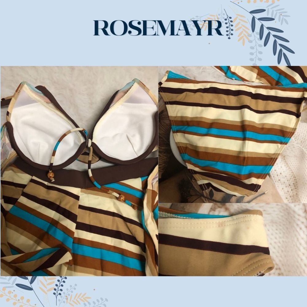 ♛ROSEMAYR♛廠商寄賣-叢林風條紋三件式泳裝 展示品-細節圖2