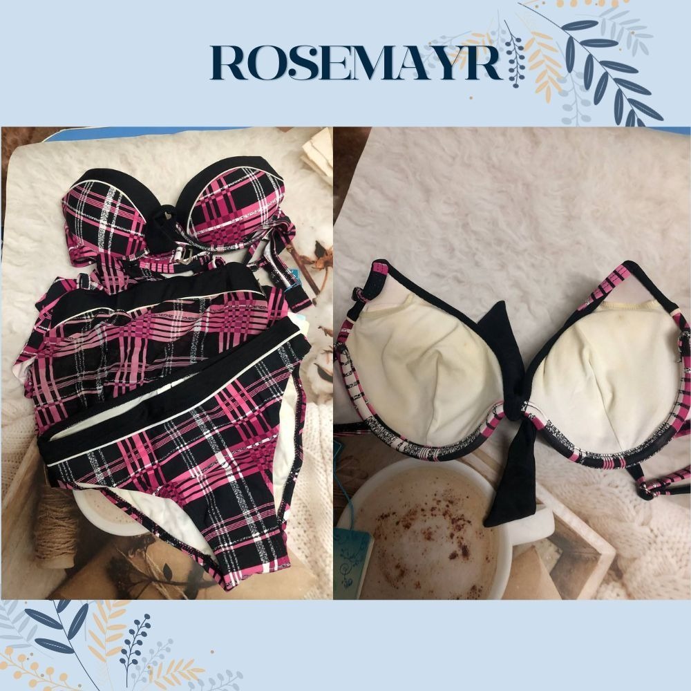 ♛ROSEMAYR♛廠商寄賣-粉色格紋三件式泳裝 L碼 展示品-細節圖3