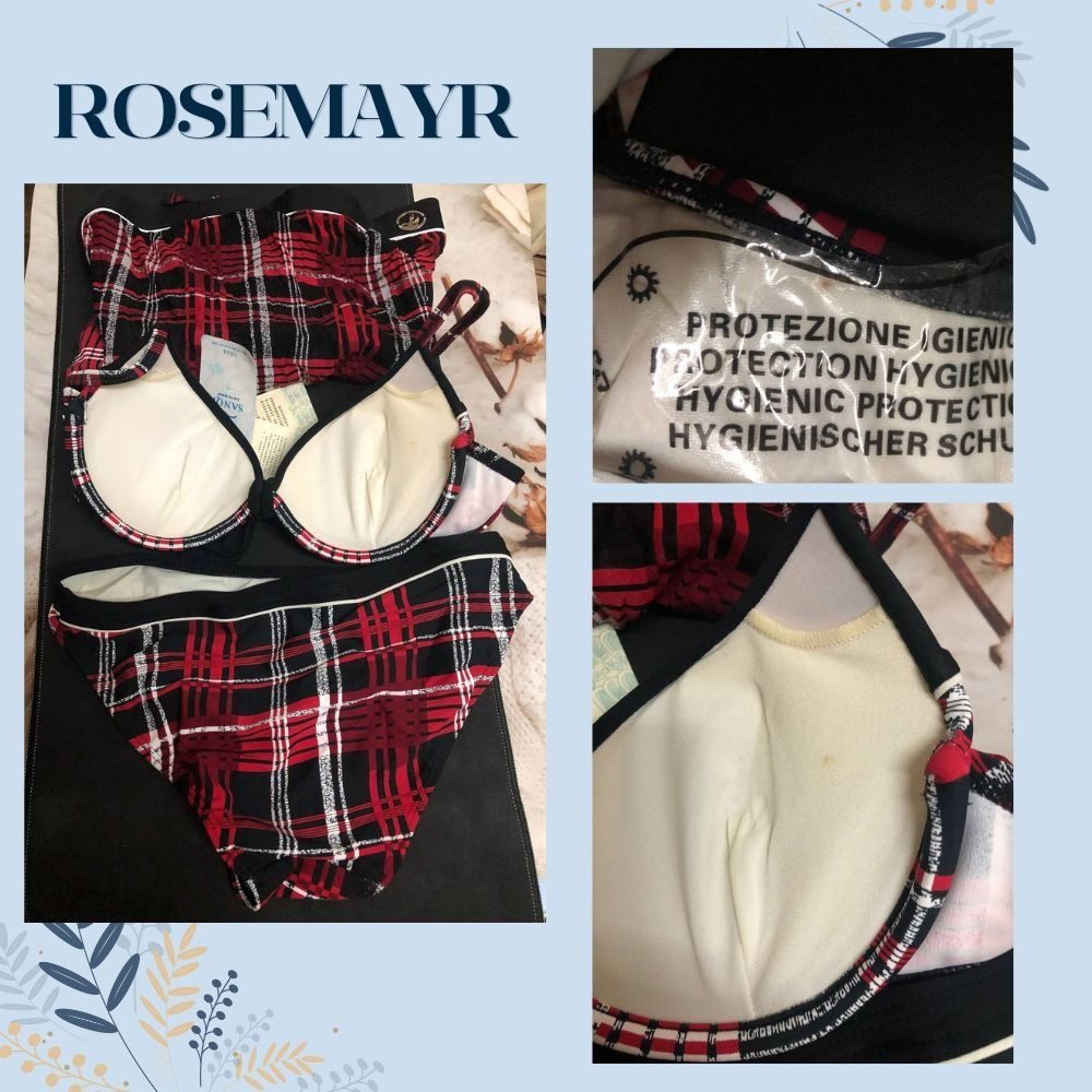 ♛ROSEMAYR♛廠商寄賣-紅色格紋三件式泳裝 L碼 展示品-細節圖2