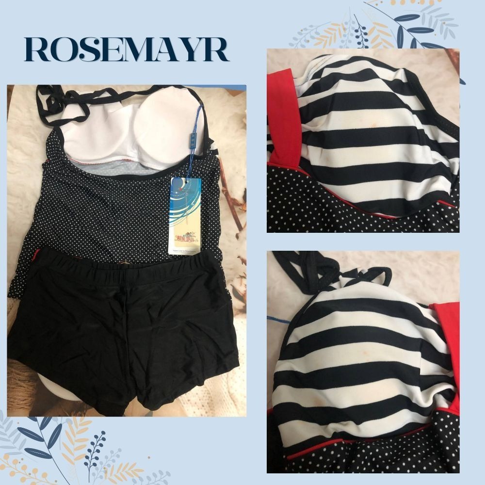 ♛ROSEMAYR♛廠商寄賣-黑色條紋海軍風兩件式泳裝 L碼 展示品-細節圖2