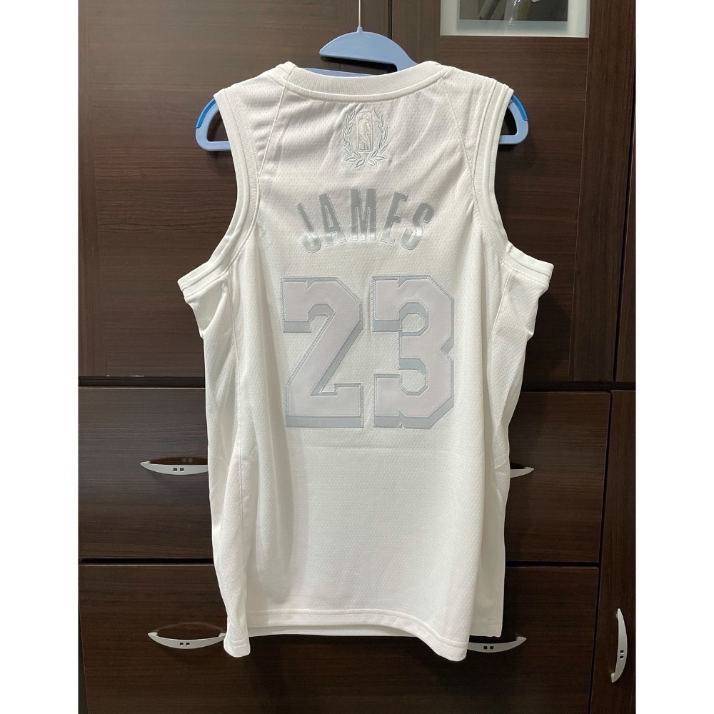 NIKE NBA JAMES MVP 湖人 功勳白 電繡 M號 球衣-細節圖2