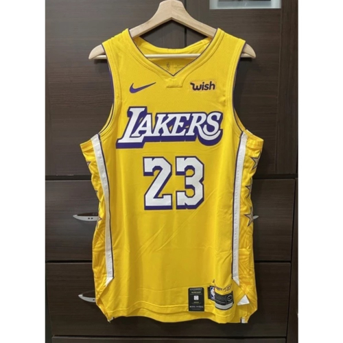 NIKE NBA JAMES 城市款 原生帶贊助標 湖人 AU 球員版 M號 球衣