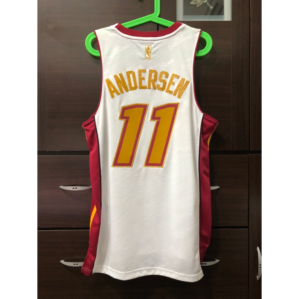 ADIDAS NBA ANDERSEN 熱火 鳥人 2013冠軍紀念 電繡 S號 球衣-細節圖2