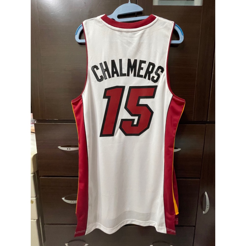 ADIDAS NBA CHALMERS 熱火 主場白 電繡 S號 球衣-細節圖2