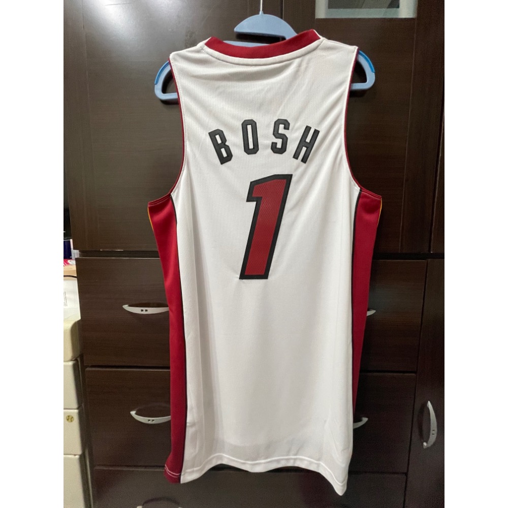 ADIDAS NBA BOSH 熱火 龍王 主場白 電繡 S號 球衣-細節圖2