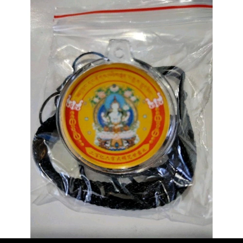 西藏 創古寺200億遍四臂觀音甘露丸 項鏈佩戴嘎乌盒-細節圖2