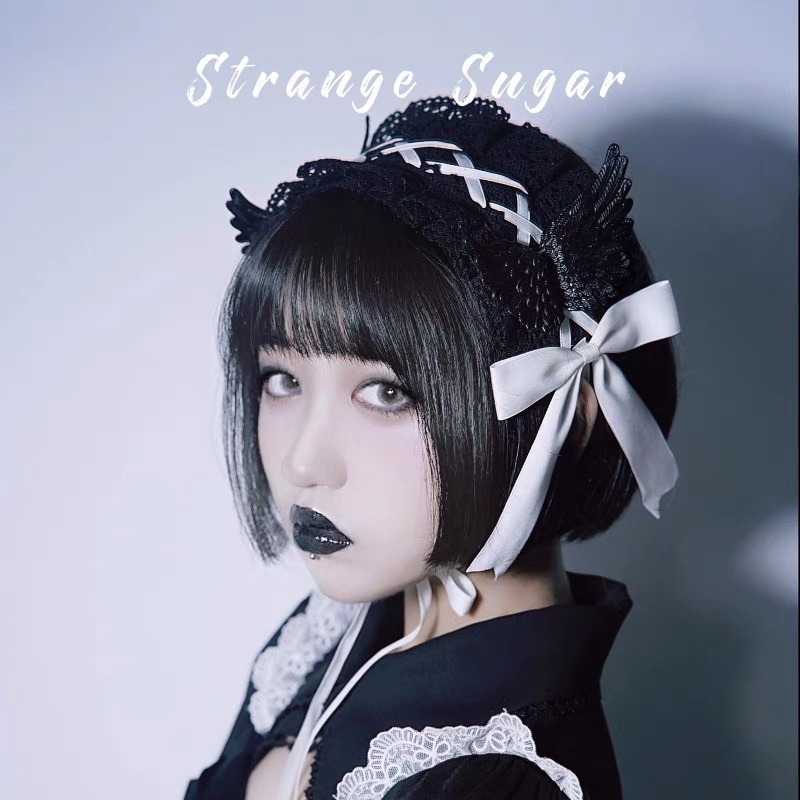 現貨+預購*lolita 蘿莉塔暗黑翅膀蕾絲蝴蝶結髮帶 地雷系 軟妹 硬妹  少女 甜美 頭飾 髮飾 萬聖節 聖誕節-細節圖2