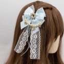 預購*日系地雷系珍珠鏈條緞帶飄帶蝴蝶結蕾絲髮夾 對夾 雙馬尾 鴨嘴夾 量產型 lolita 蘿莉塔 軟妹 少女 飾品-規格圖9