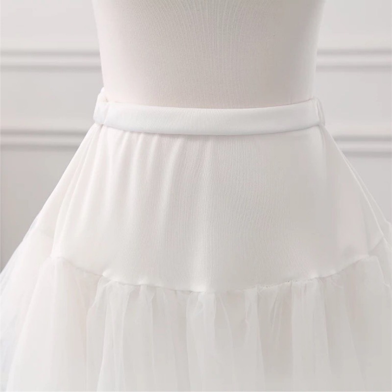 預購*lolita 蘿莉塔 長款日常雙層玻璃紗裙撐網撐 防走光內襯 鬆緊腰 裙撐 黑色 白色 cosplay A2-細節圖4