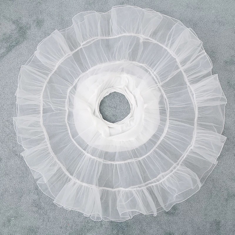 預購*lolita 蘿莉塔 長款日常雙層玻璃紗裙撐網撐 防走光內襯 鬆緊腰 裙撐 黑色 白色 cosplay A2-細節圖7