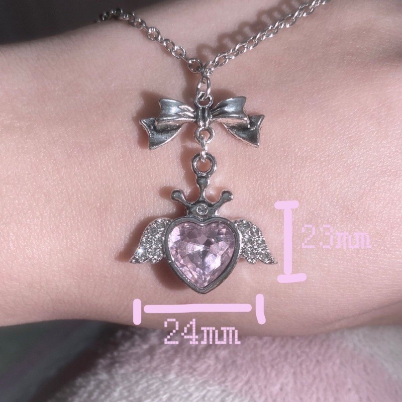 現貨+預購*日系地雷系翅膀閃鑽天使項鍊 量產型 頸鍊 項圈 蕾蕾 lolita 蘿莉塔 軟妹 病嬌 少女 龐克 亞文化-細節圖2