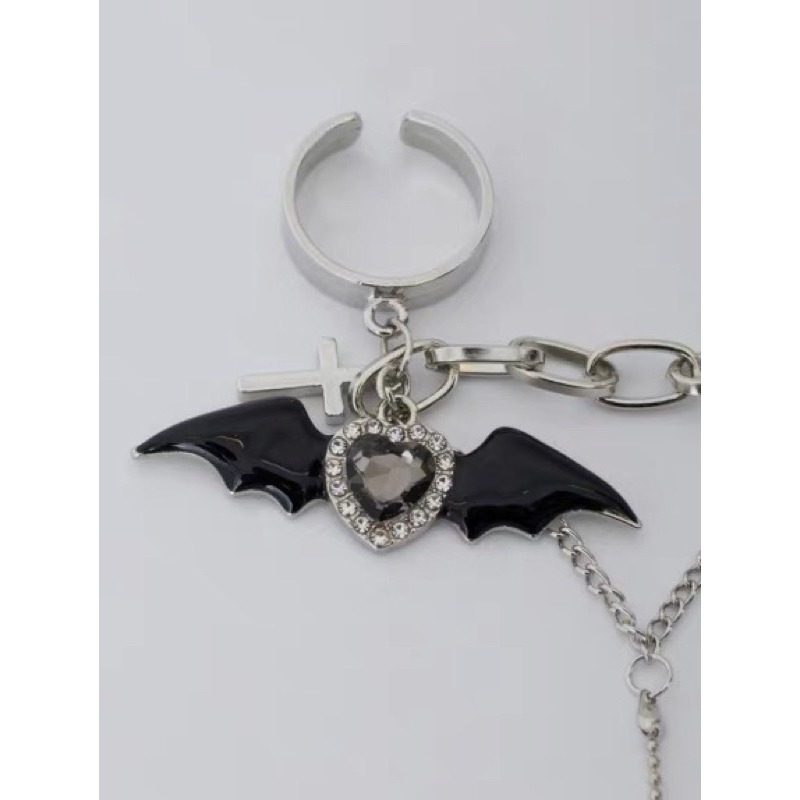 現貨+預購*地雷系量產型蝙蝠翅膀愛心十字架戒指 lolita 蘿莉塔 甜酷 亞文化 暗黑 龐克 可愛 軟妹 日系 飾品-細節圖4