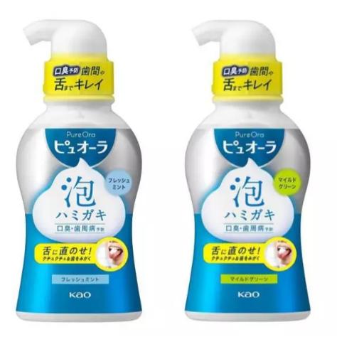 《現貨》小紅豆日貨 花王 Kao PureOra 奈米亮白 牙周護理 牙膏 口臭 泡沫牙膏-細節圖2