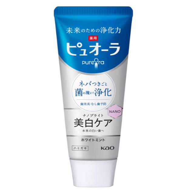 《現貨》小紅豆日貨 花王 Kao PureOra 奈米亮白 牙周護理 牙膏 口臭 泡沫牙膏-細節圖3