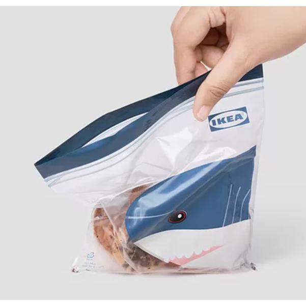 《現貨》IKEA ISTAD 鯊魚 保鮮袋 收納袋 夾鏈袋 1L 不含BPA 環保材質-細節圖2