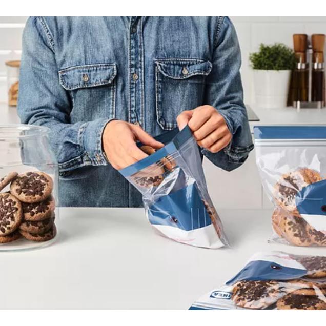 《現貨》IKEA ISTAD 鯊魚 保鮮袋 收納袋 夾鏈袋 1L 不含BPA 環保材質-細節圖3
