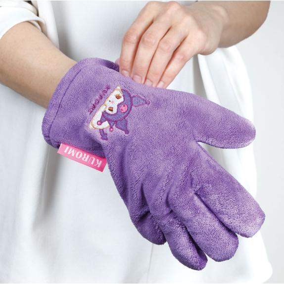 《現貨》小紅豆日貨 SKATER 酷洛米 吸水速乾極細纖維手套 絨毛吸水擦髮手套 單手-細節圖5