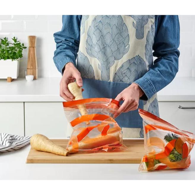 《現貨》IKEA ISTAD 保鮮袋 收納袋 亮橙色 2.5L 不含BPA 環保材質-細節圖2