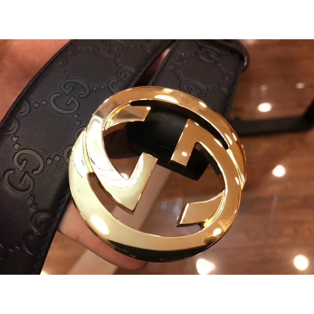 【GUCCI 古馳】 GUCCI 皮帶 G奇新款頂級頭層牛皮，純銅皮帶扣-細節圖3