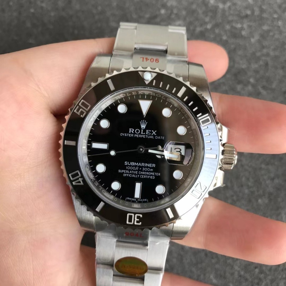 NOOB勞力士 ROLEX 潛航者V11版水鬼 藍水鬼 黑水鬼 綠水鬼 116610LV的圈口 手錶 藍寶夜光石 腕錶-細節圖10