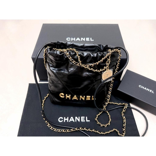 台灣現貨 Chanel 22 mini bag 22minibag 黑金 全新品 香奈兒 小香 22bag 美國代購