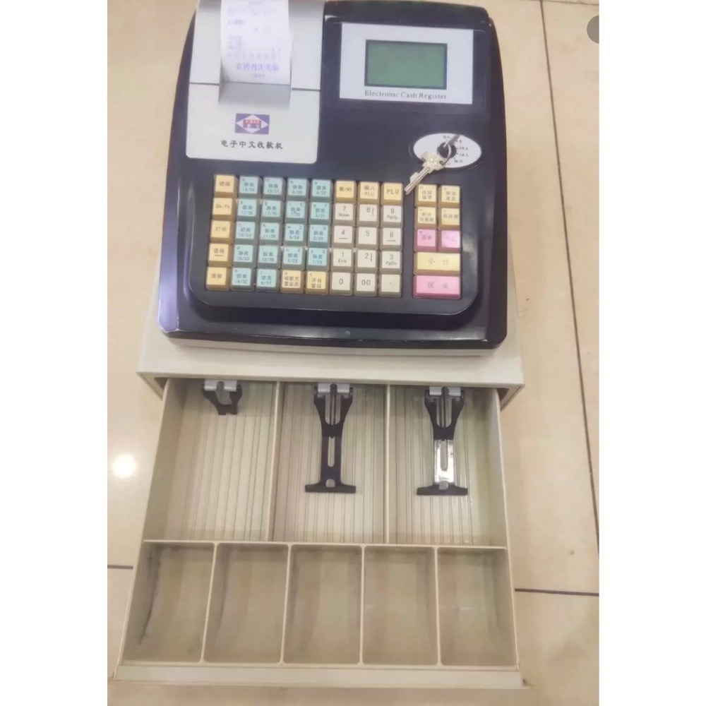 微價條碼🇹🇼 ㊣愛寶M3000⭐️傳統式簡易電子收款機收銀機壹體機超市餐飲小吃部點餐點單👍原裝9成新🈶現貨享保固-細節圖4