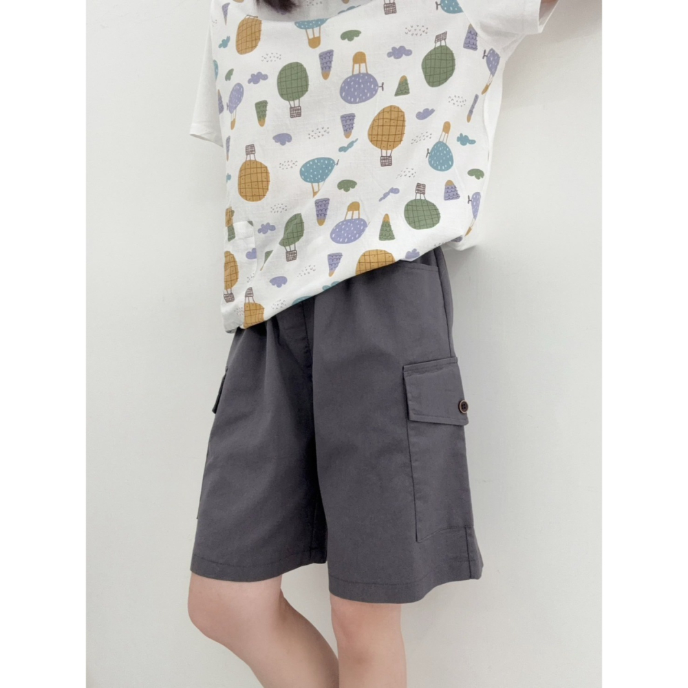 涼感麻紗工裝五分褲🤎五分褲 短褲 麻紗 涼感 工裝褲 工裝五分褲-細節圖2