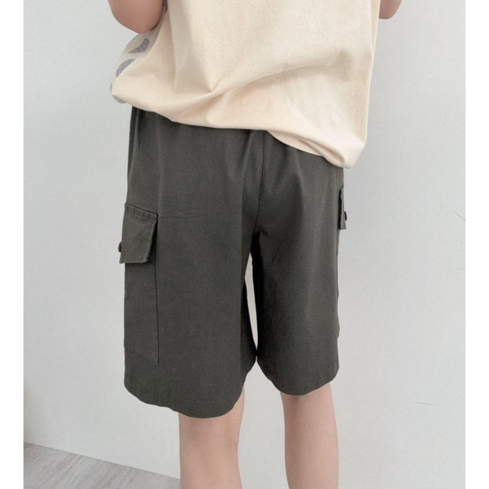 涼感麻紗工裝五分褲🤎五分褲 短褲 麻紗 涼感 工裝褲 工裝五分褲-細節圖5