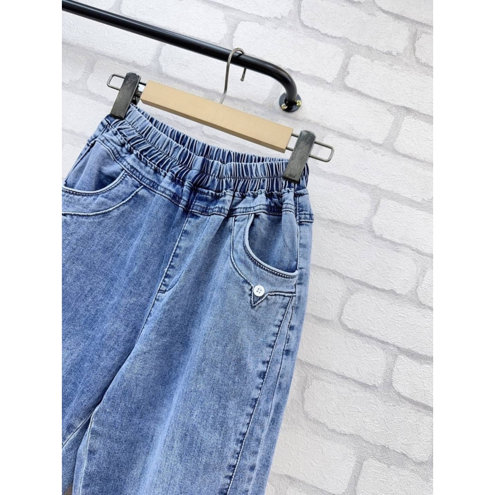 ３Ｄ顯瘦九分牛仔男友褲🤎男友褲 休閒褲 牛仔褲 ３Ｄ 九分褲 牛仔男友褲 九分男友褲 腰鬆緊-細節圖3