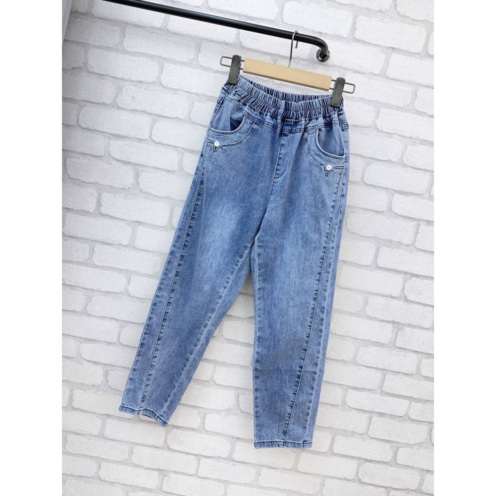 ３Ｄ顯瘦九分牛仔男友褲🤎男友褲 休閒褲 牛仔褲 ３Ｄ 九分褲 牛仔男友褲 九分男友褲 腰鬆緊-細節圖4