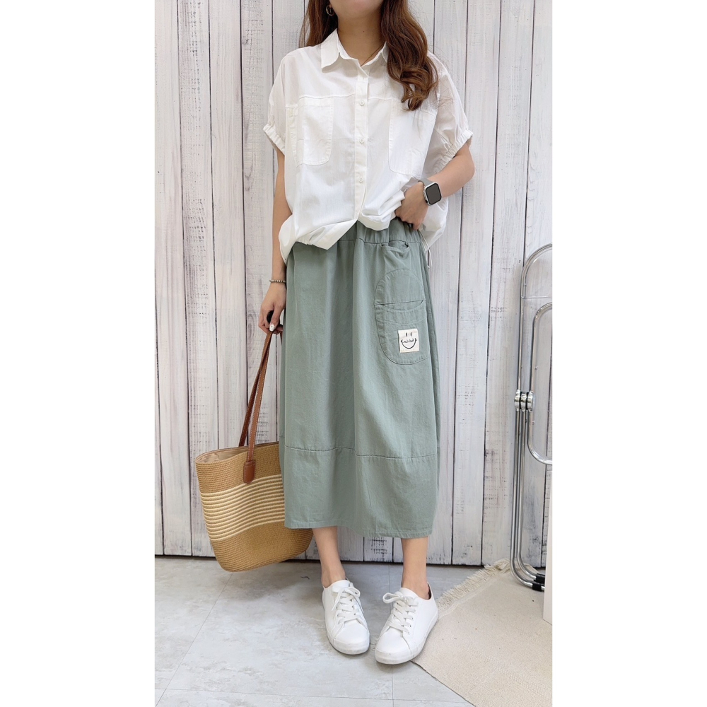 微笑日系花苞裙🤎花苞裙 長裙 裙裝 腰鬆緊 微笑 日系-細節圖5