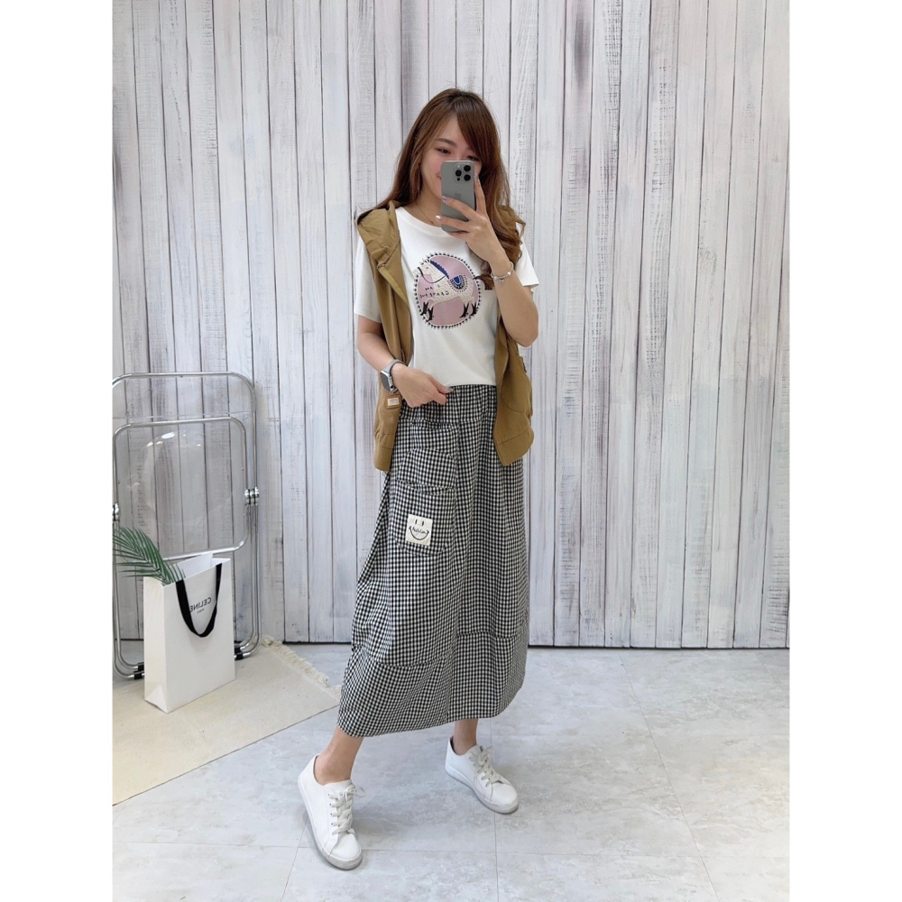 微笑日系花苞裙🤎花苞裙 長裙 裙裝 腰鬆緊 微笑 日系-細節圖11