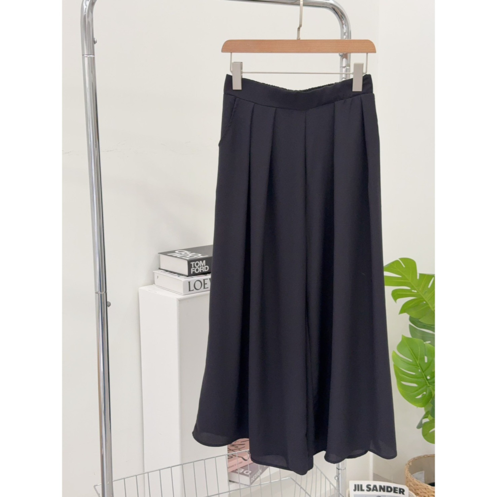 飄逸雪紡紗寬褲裙🤎褲裙 長褲 雪紡紗 寬褲 腰鬆緊 雪紡紗褲裙 雪紡紗寬褲-細節圖9