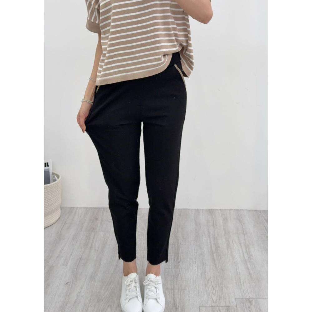 顯瘦斜口袋西裝褲🤎西裝褲 長褲 ＯＬ 上班族 斜口袋 腰鬆緊 AB褲-細節圖4