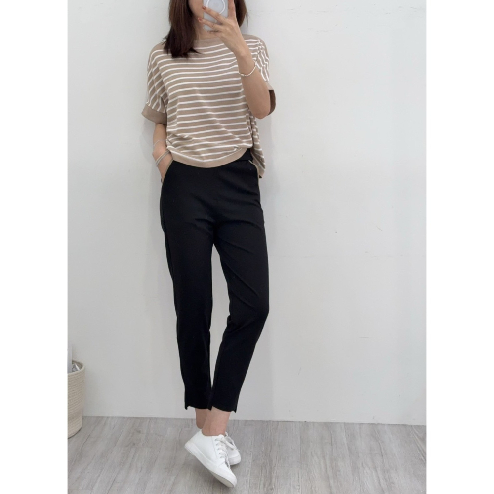 顯瘦斜口袋西裝褲🤎西裝褲 長褲 ＯＬ 上班族 斜口袋 腰鬆緊 AB褲-細節圖6