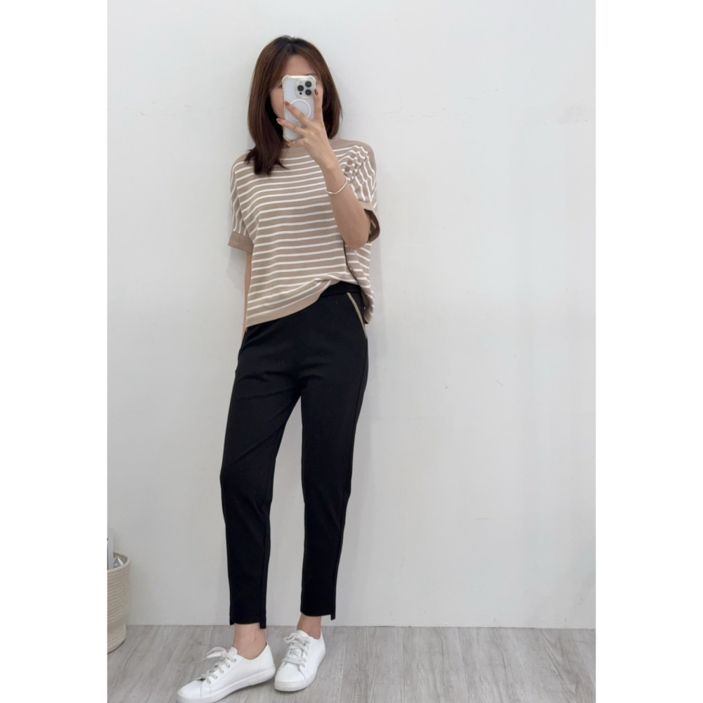 顯瘦斜口袋西裝褲🤎西裝褲 長褲 ＯＬ 上班族 斜口袋 腰鬆緊 AB褲-細節圖7