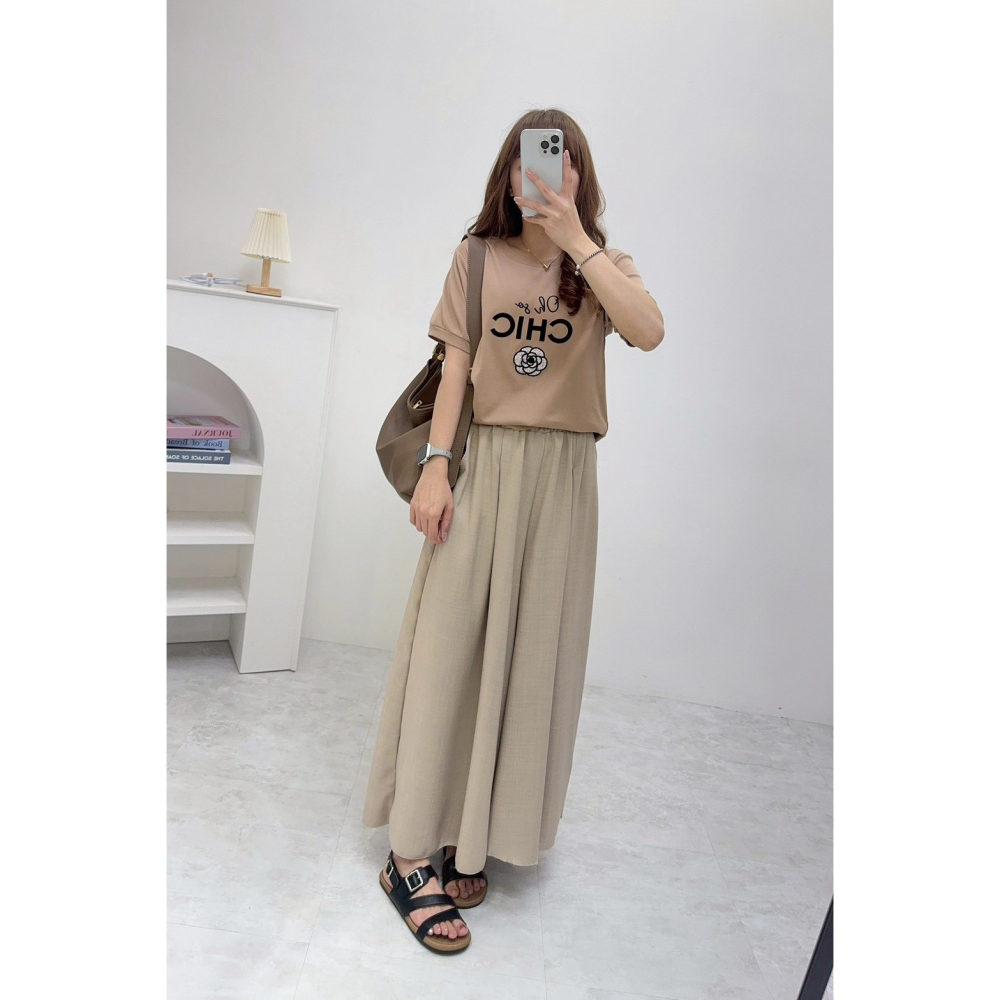 小香風山茶花T🤎棉Ｔ Ｔ恤 上衣 短袖 圓領 山茶花 小香風 山茶花T-細節圖5