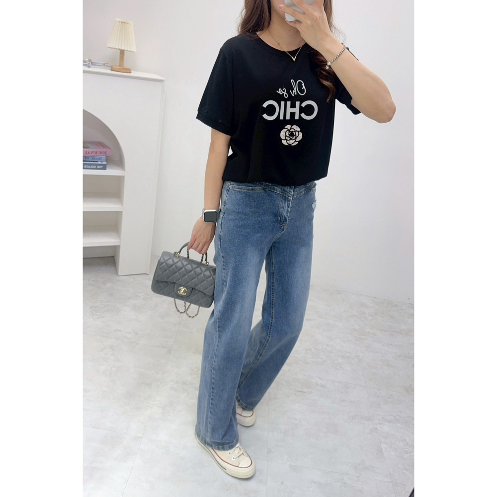 小香風山茶花T🤎棉Ｔ Ｔ恤 上衣 短袖 圓領 山茶花 小香風 山茶花T-細節圖9