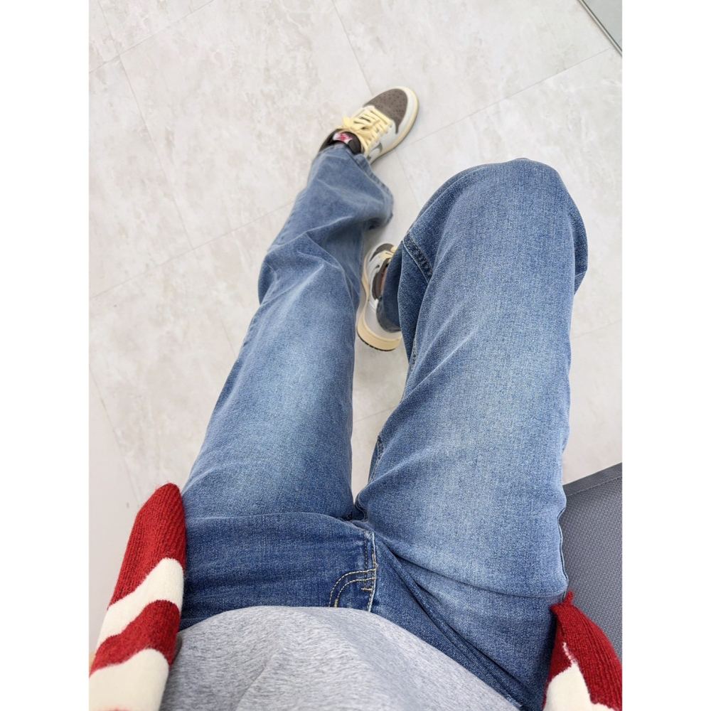 彈力修身顯瘦牛仔寬褲🤎寬褲 直筒褲 長褲 牛仔 彈力 牛仔寬褲 休閒-細節圖5