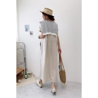 💥現貨💥日系排釦寬鬆大口袋洋🤎洋裝 連身洋 圓領 長裙 排釦 大口袋 連身裙 短袖 寬鬆-細節圖6