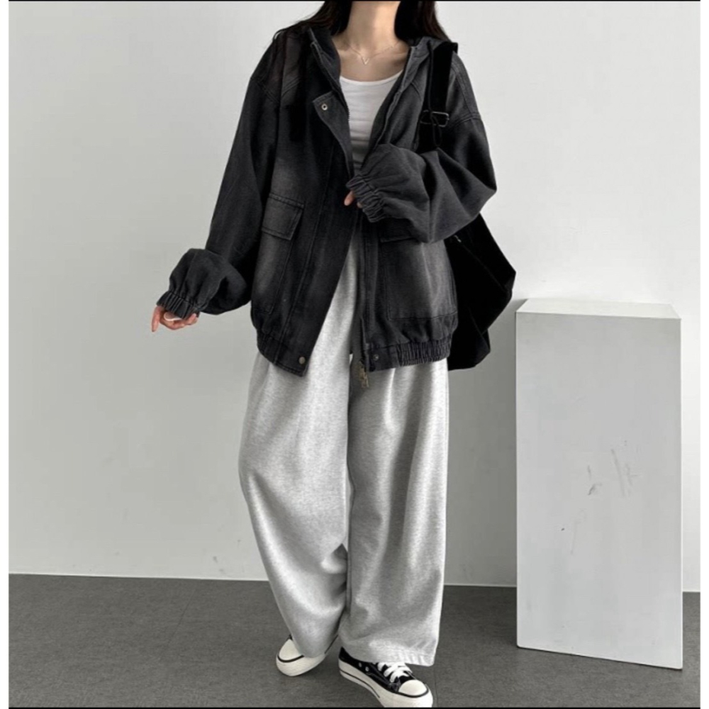 個性雙向拉鍊連帽牛仔外套🤎單寧 牛仔 連帽外套 牛仔外套 雙向拉鍊 連帽-細節圖4