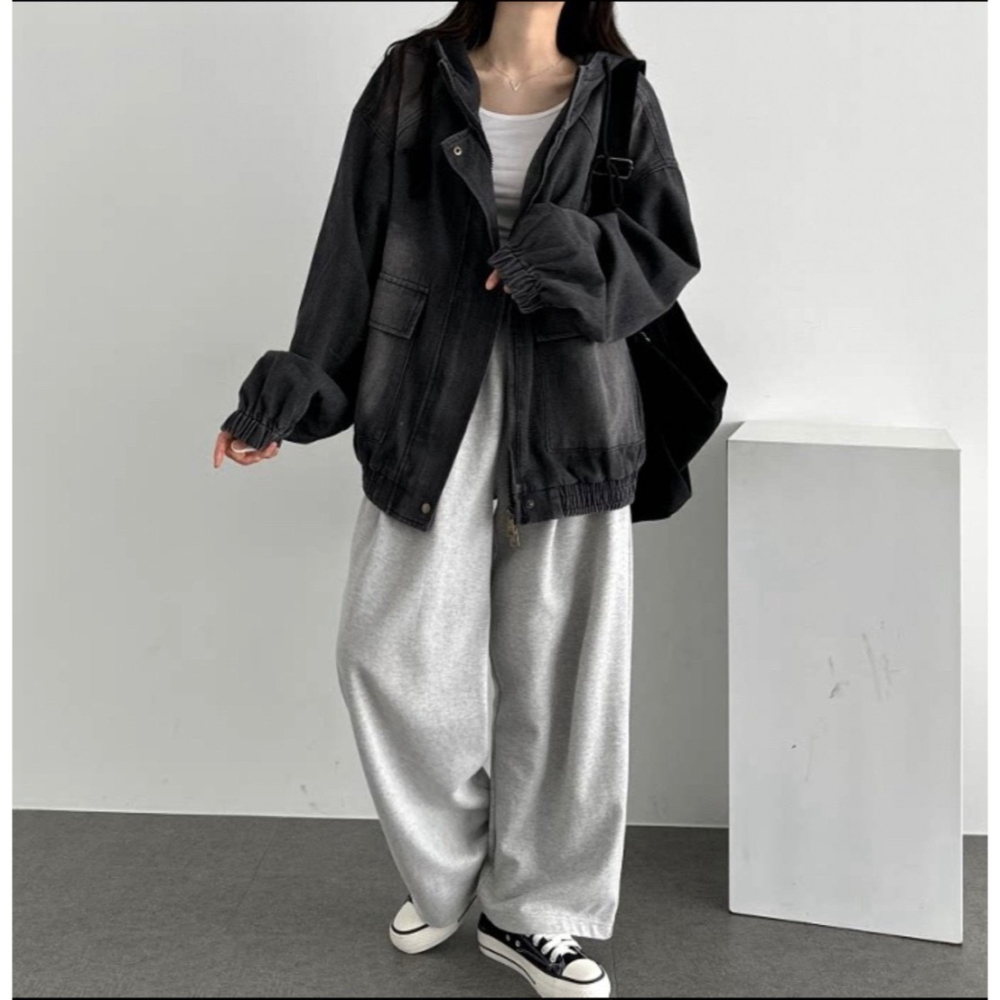 個性雙向拉鍊連帽牛仔外套🤎單寧 牛仔 連帽外套 牛仔外套 雙向拉鍊 連帽-細節圖5