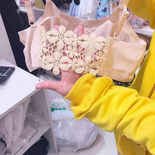 【現貨】冰絲涼感蕾絲美背內搭半身內衣小可愛※附襯墊/白/膚/黑色 ::: i-MelOn ::: 100%韓國空運 正韓-細節圖4