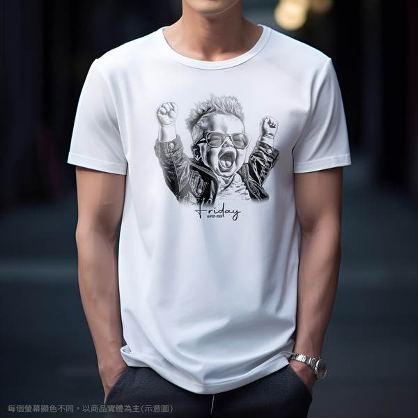 台灣TAIWAN自創品牌潮流T恤-PIPPEP-人生好累系列-星期五-細節圖4