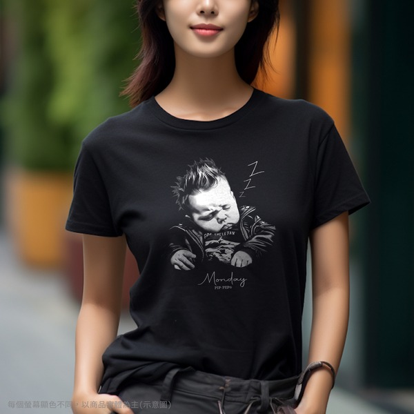 台灣TAIWAN自創品牌潮流T恤-PIPPEP-人生好累系列-星期一-細節圖4