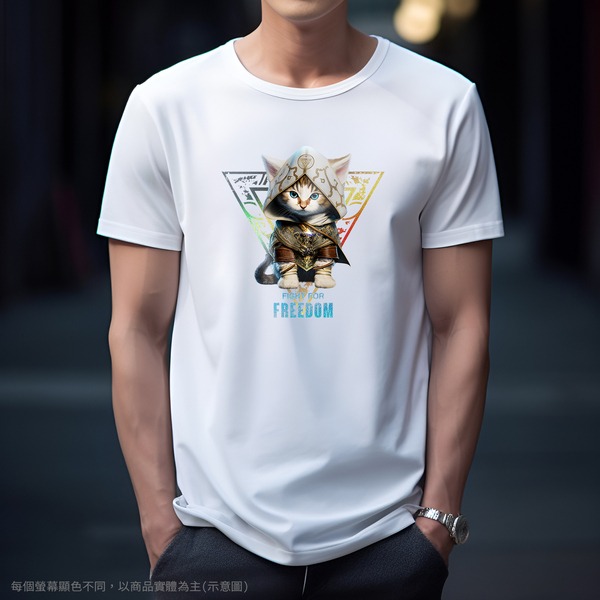 台灣TAIWAN自創品牌潮流T恤-圓領短袖T(轉印)-pip-pep-刺客小貓-細節圖4