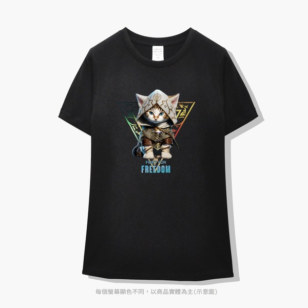 台灣TAIWAN自創品牌潮流T恤-圓領短袖T(轉印)-pip-pep-刺客小貓-細節圖7