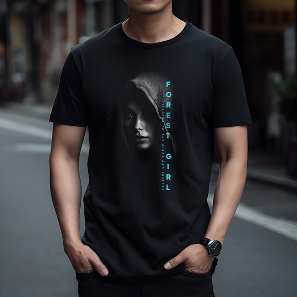 台灣TAIWAN自創品牌潮流T恤-圓領純棉短袖T(轉印)-pip-pep-森林女孩-細節圖3